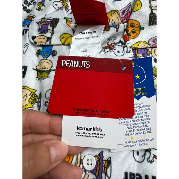 Peanuts Snoopy Kids Pajama Set Halloween Matching Family 24M Shirt Pants‎ PJs - Picture 10 of 13